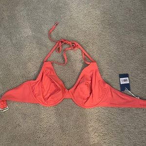 38DDD NWT Coral halter bikini top